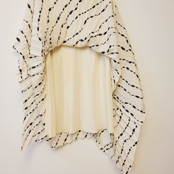 Helmut Lang Silk Printed Pleated Size 4 Women Skirt - Picture 5 of 11